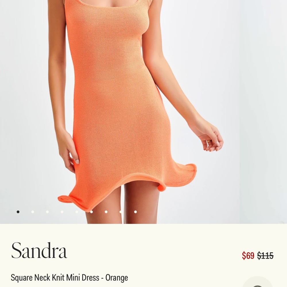 Sandra Orange Knit Mini Dress